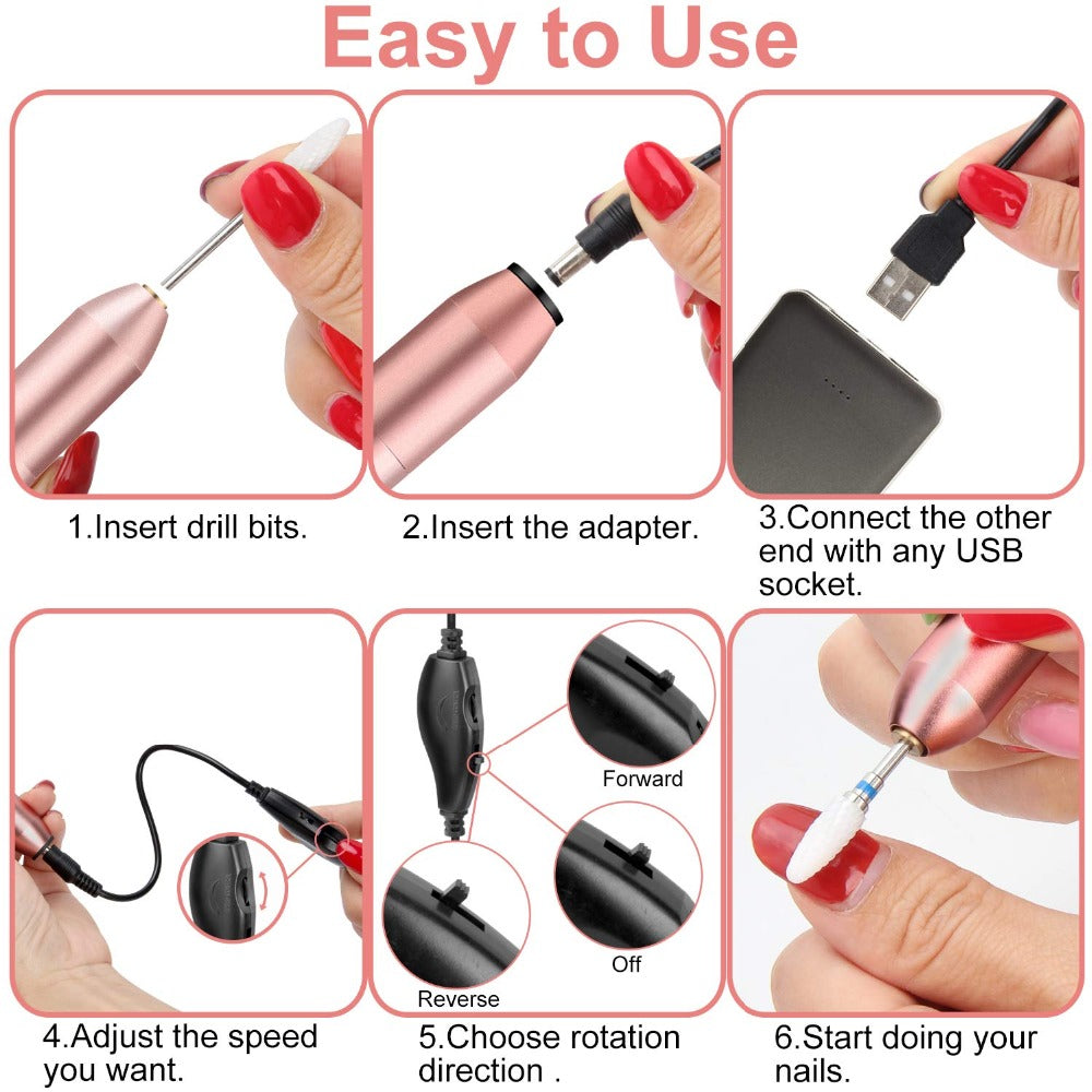 Portable Electric Nail Drill Kit