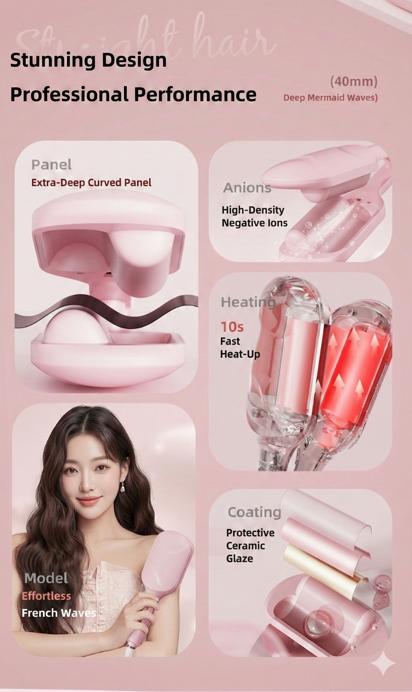 40mm Mermaid Wave 'Egg Roll' Hair Curler