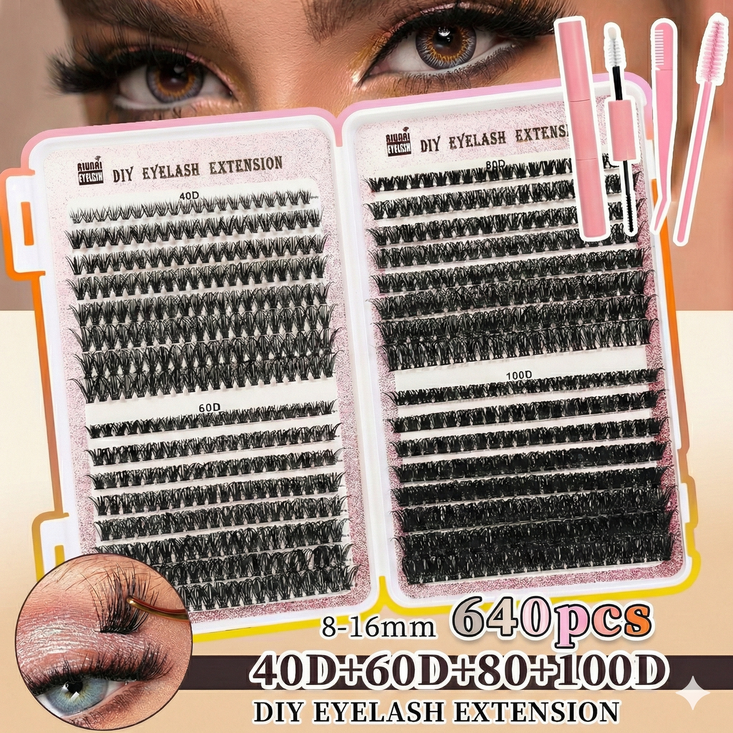 640-Piece Mega Lash Book: 32-Row DIY Extension Kit