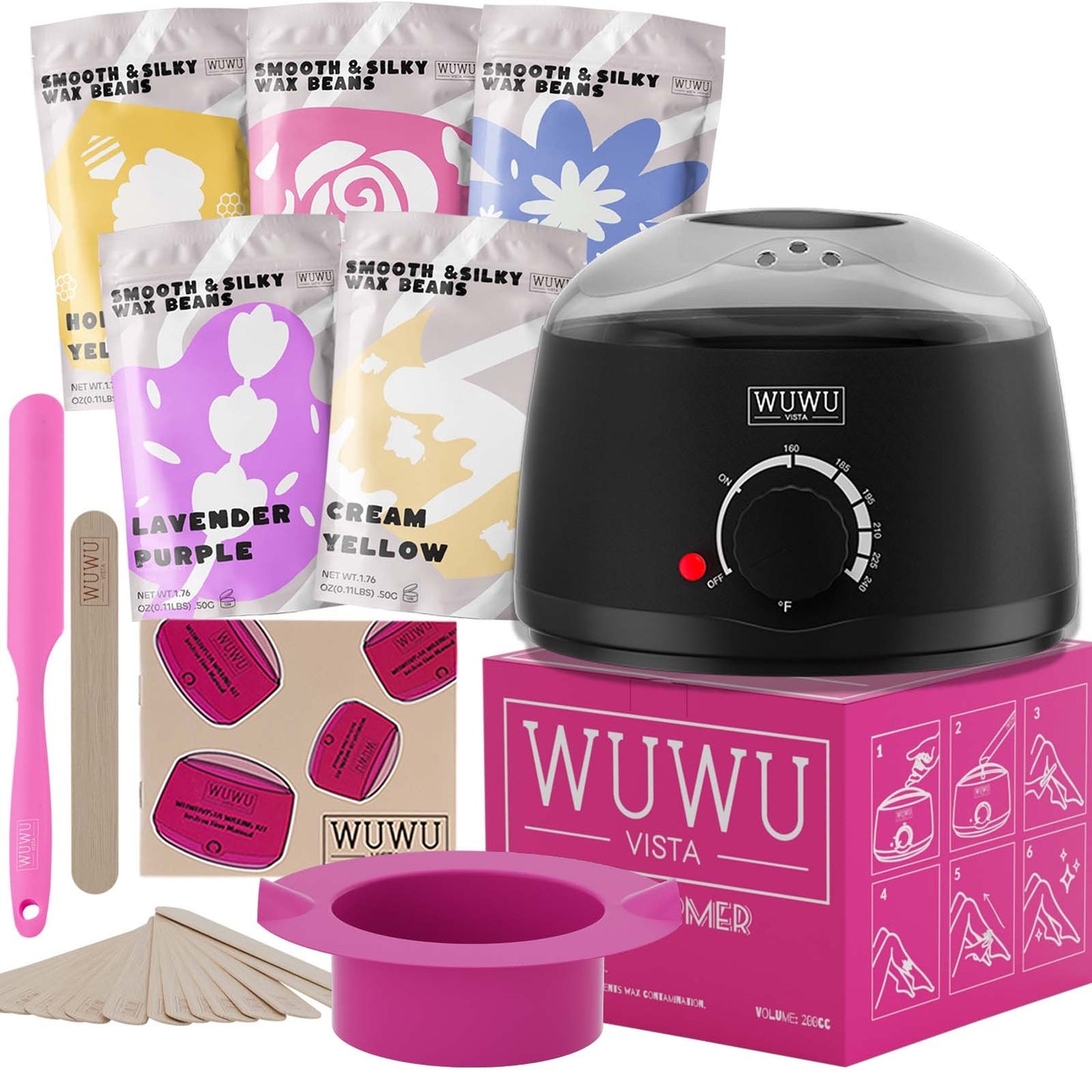 Portable Home Waxing Kit with Non-Stick Silicone Bowl
