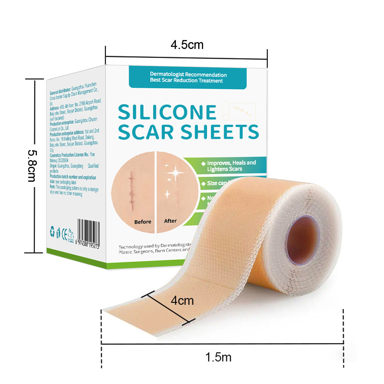 Silicone Gel Scar Tape Roll (Cut-to-Size)