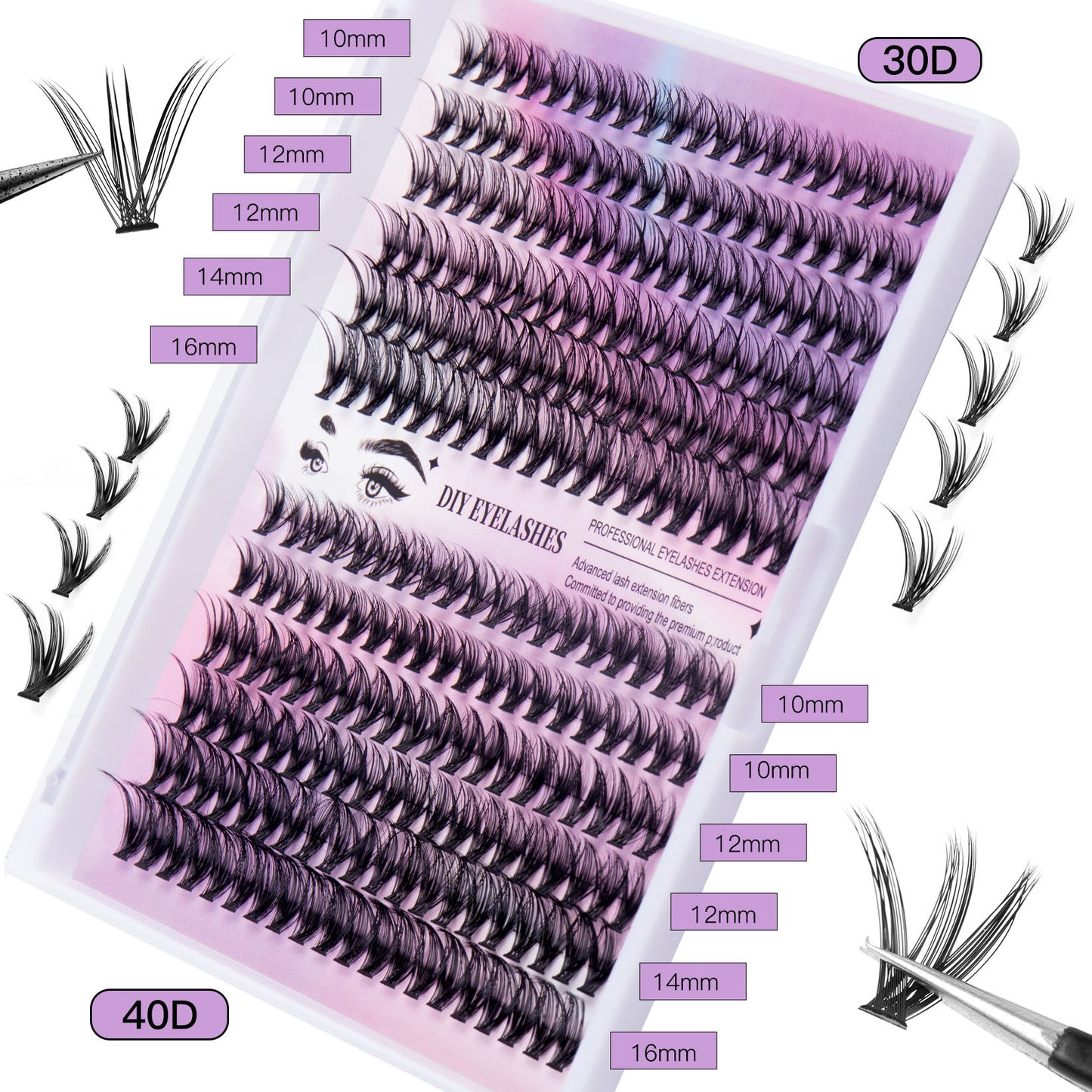 DIY Salon Lash Extension Kit with 30D/40D Mix