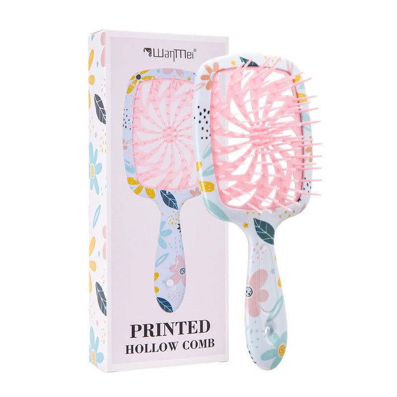 Vented Curved Detangling Brush & Scalp Massager (Wet/Dry Use)