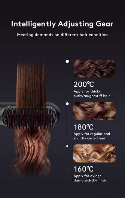 Wireless Portable Hair Straightener Brush with Fast Heating
