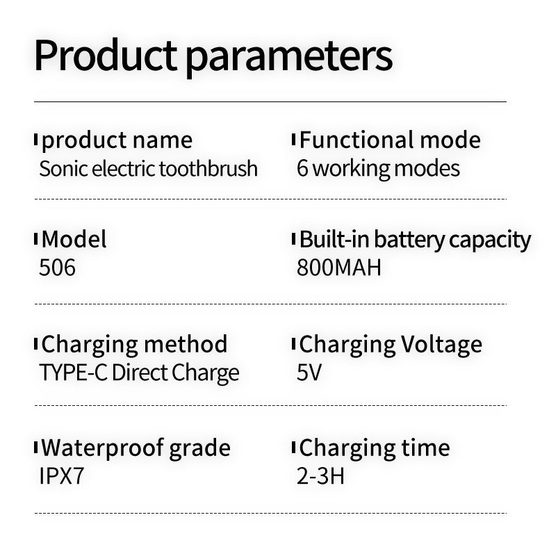 Sonic Electric Toothbrush with 180 Day Battery Life