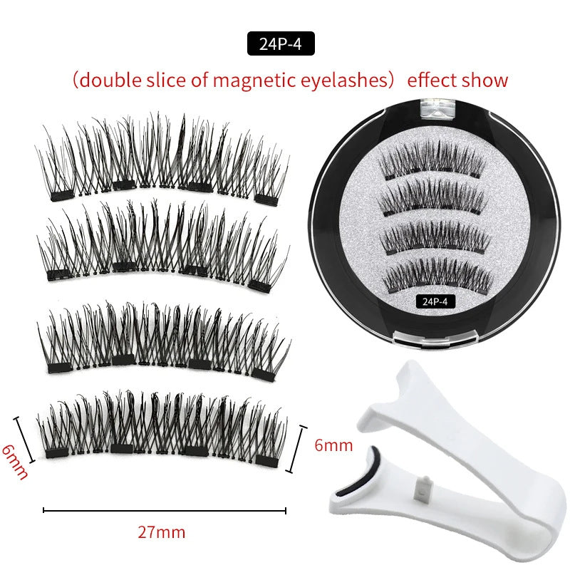 Reusable Magnetic False Eyelashes Kit with Applicator