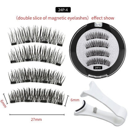 Reusable Magnetic False Eyelashes Kit with Applicator