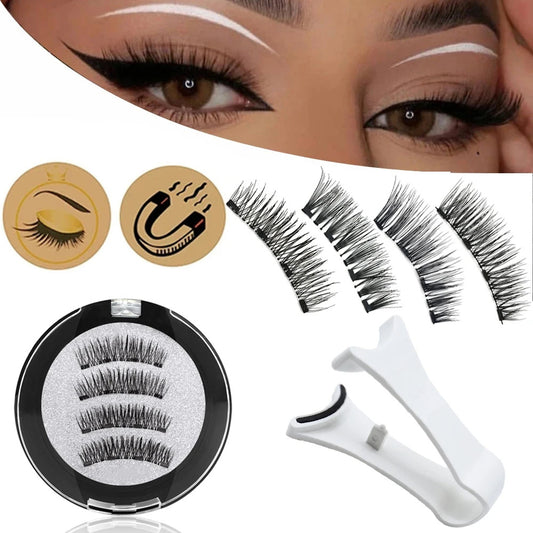 Reusable Magnetic False Eyelashes Kit with Applicator