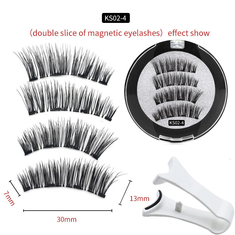 Reusable Magnetic False Eyelashes Kit with Applicator