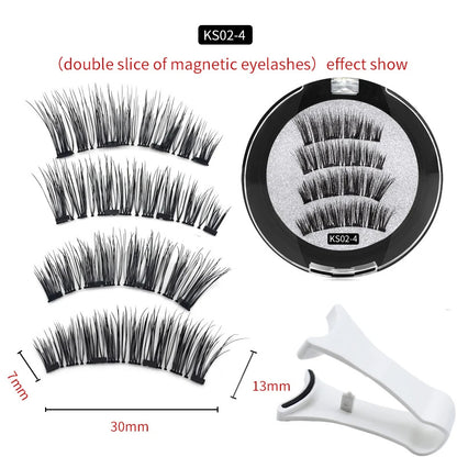 Reusable Magnetic False Eyelashes Kit with Applicator