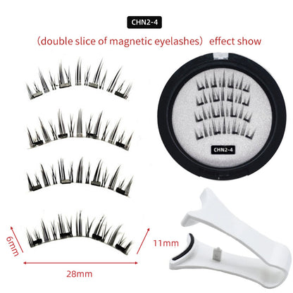 Reusable Magnetic False Eyelashes Kit with Applicator