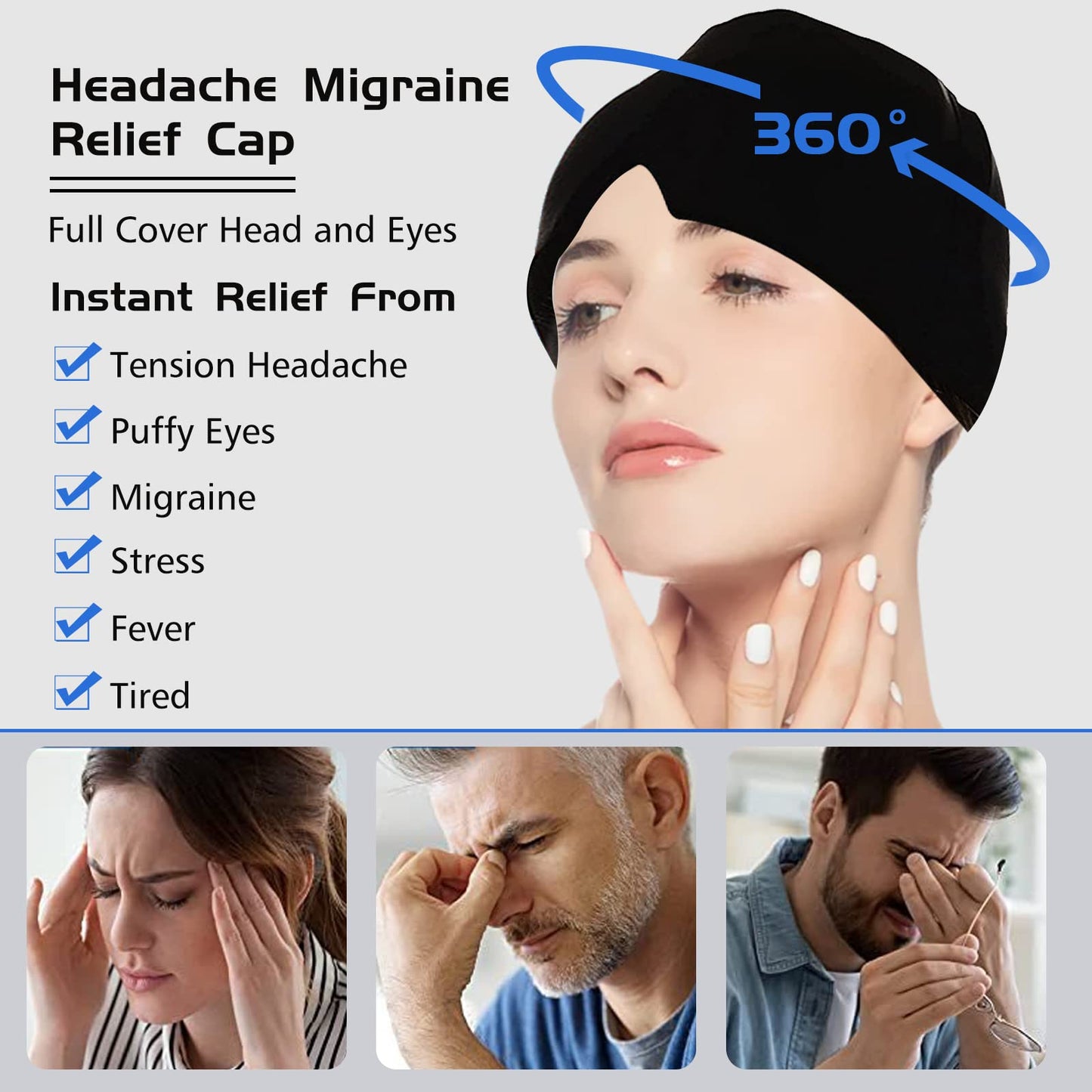 Soothing Hot and Cold Migraine Relief Cap