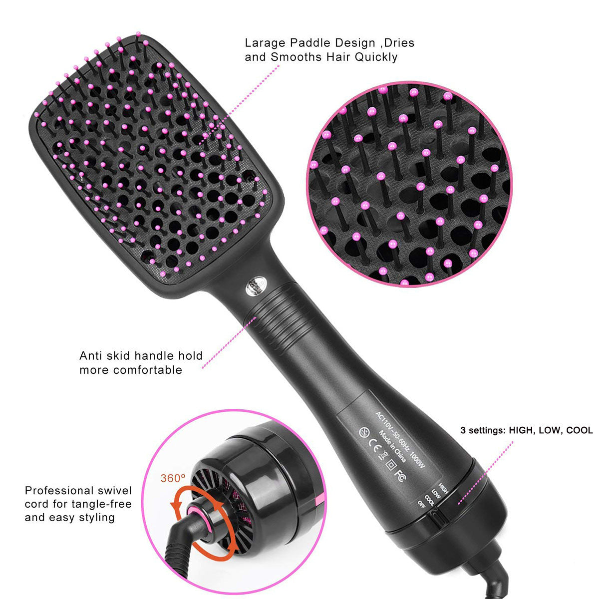 2 in 1 Hair Dryer and Styler Brush