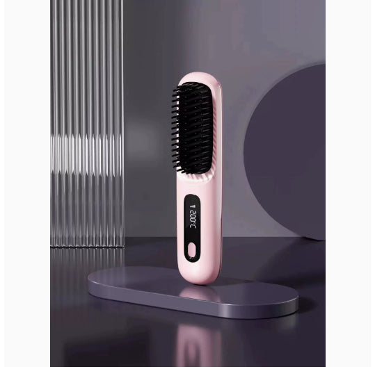 Wireless Portable Hair Straightener Brush with Fast Heating