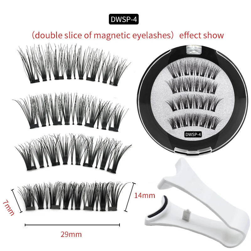 Reusable Magnetic False Eyelashes Kit with Applicator