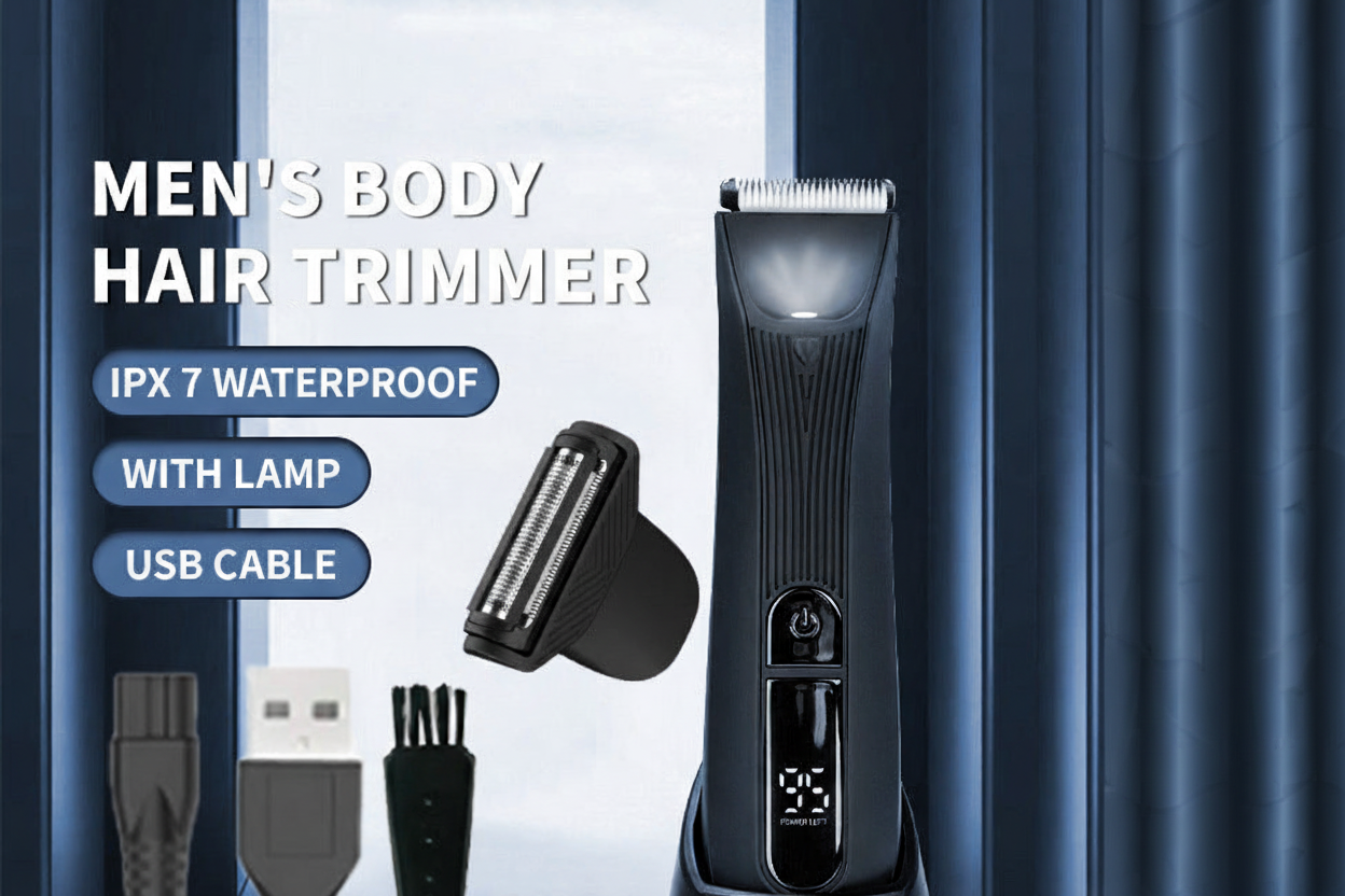 Waterproof Electric Body Groomer with LED Light