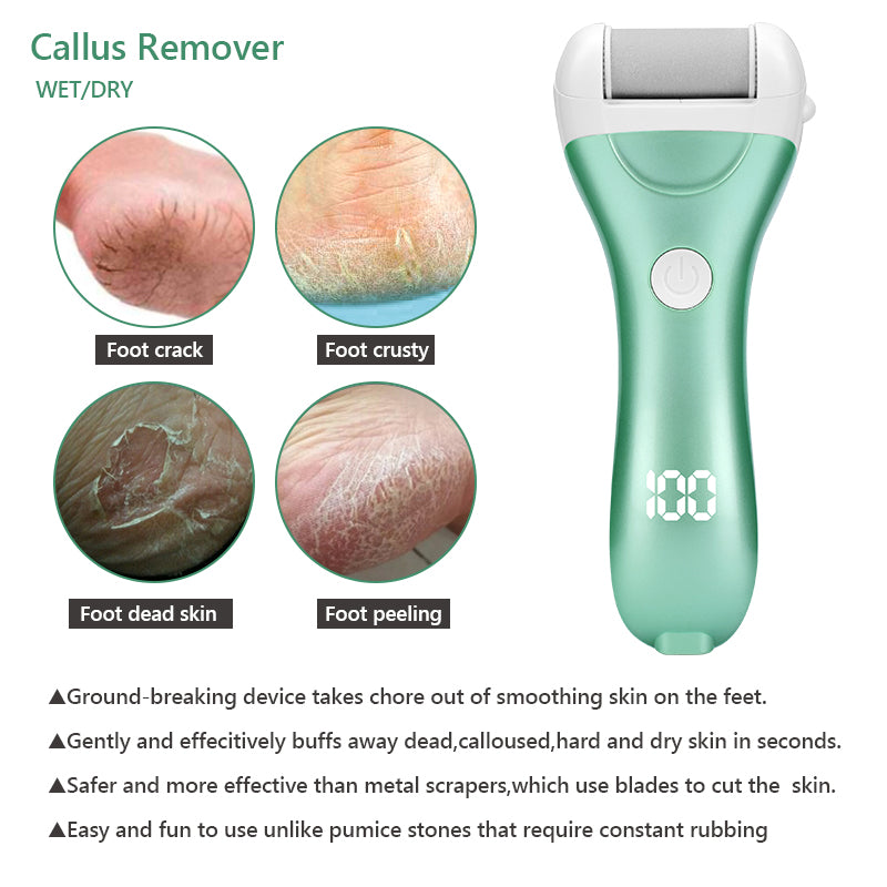 Rechargeable Electric Foot Callus Remover with Smart LED Display
