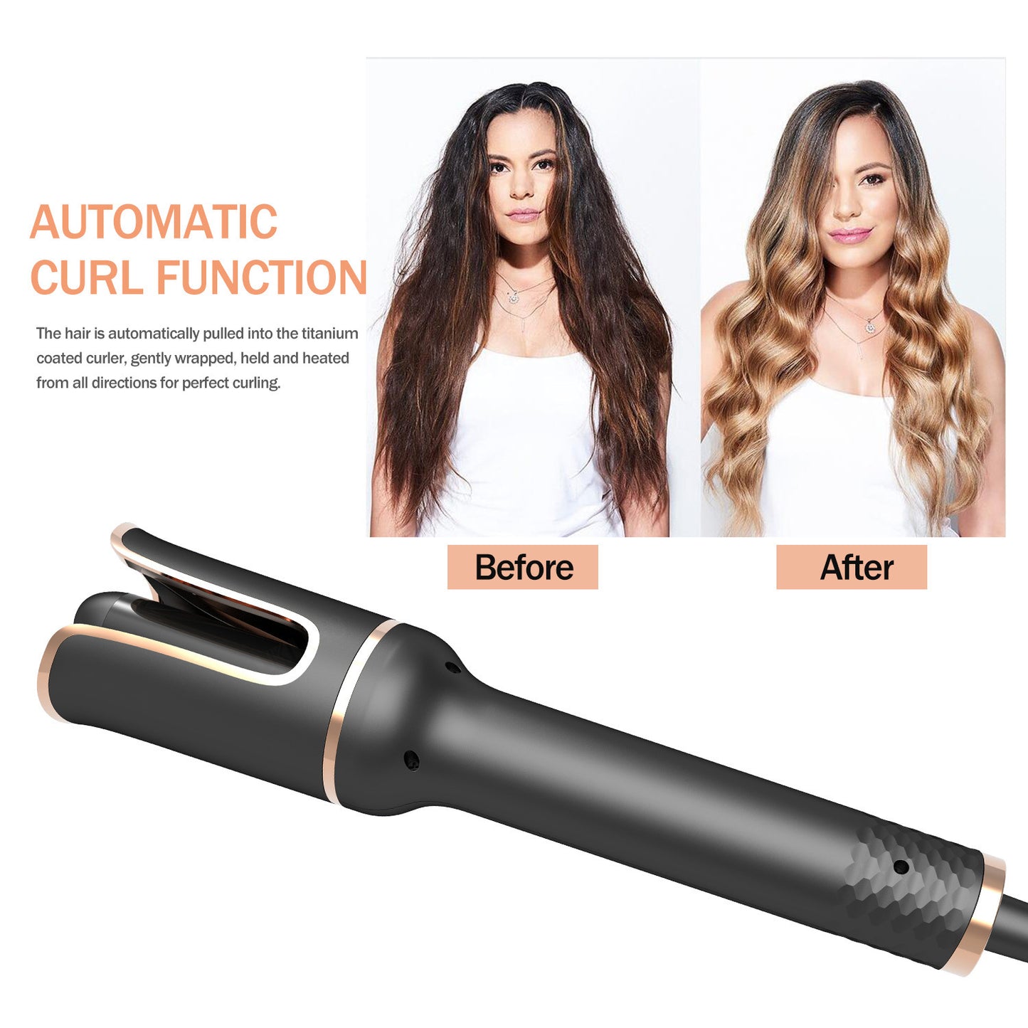 Automatic Rotating Ceramic Hair Curler with Negative Ion Technology
