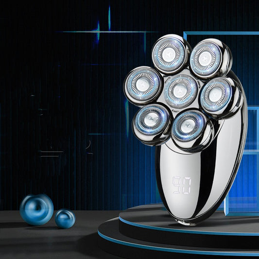 Electric Head Shaver and Grooming Kit with 7 Floating Heads