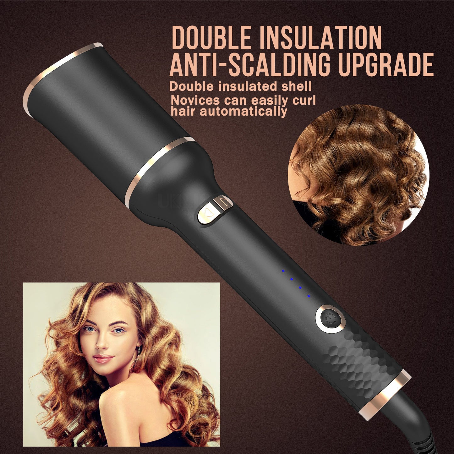 Automatic Rotating Ceramic Hair Curler with Negative Ion Technology