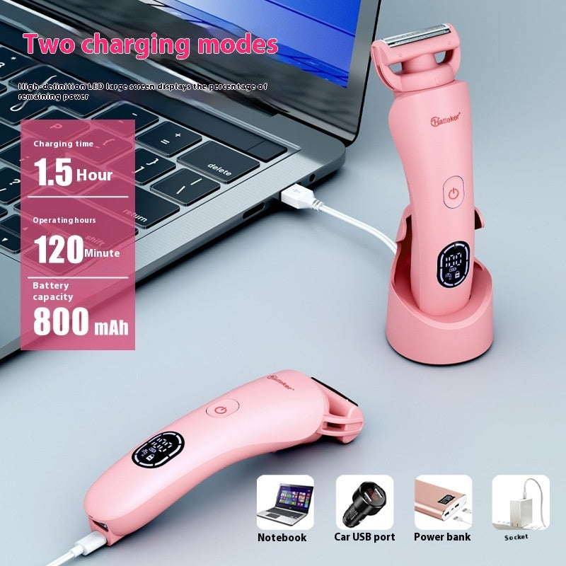 Smart LED Electric Shaver & Body Grooming Kit with Docking Stand