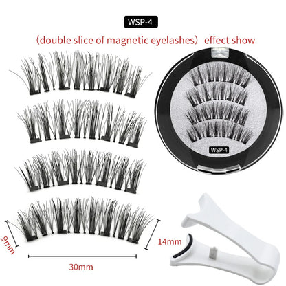 Reusable Magnetic False Eyelashes Kit with Applicator