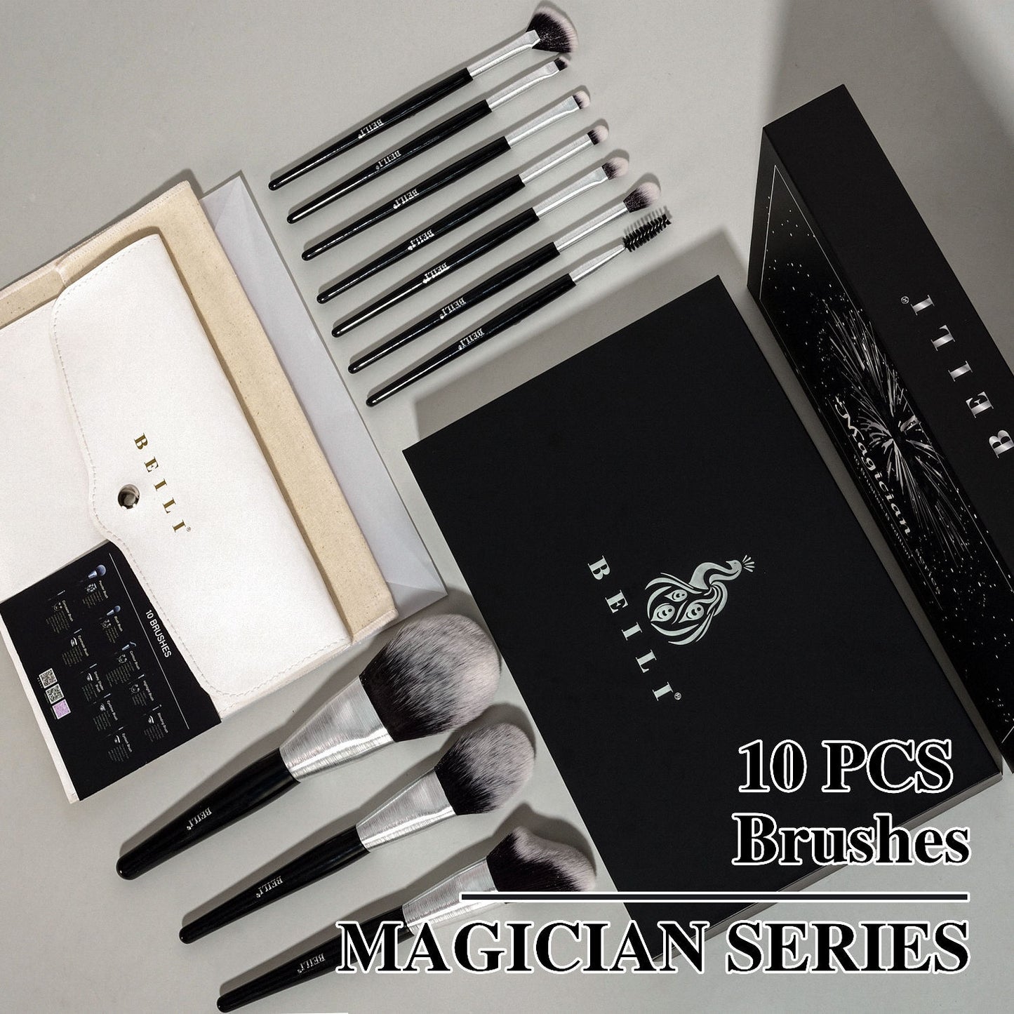 Beli 10pcs Professional Makeup Brush Set New Design Brushed Tube Makeup Brushes