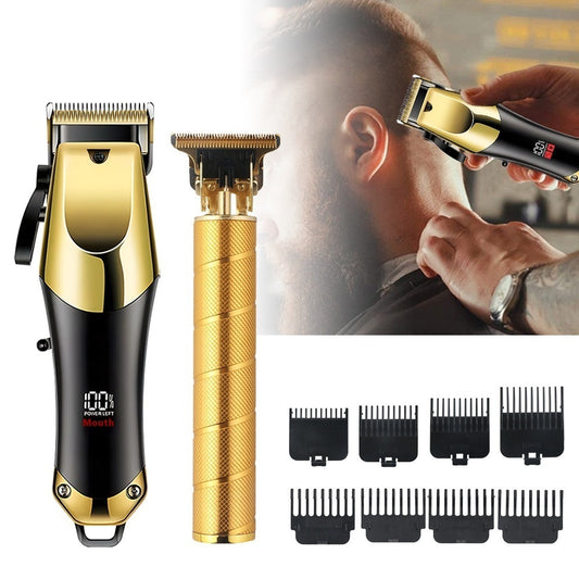 Gold Hair Clipper and Trimmer Barber Set