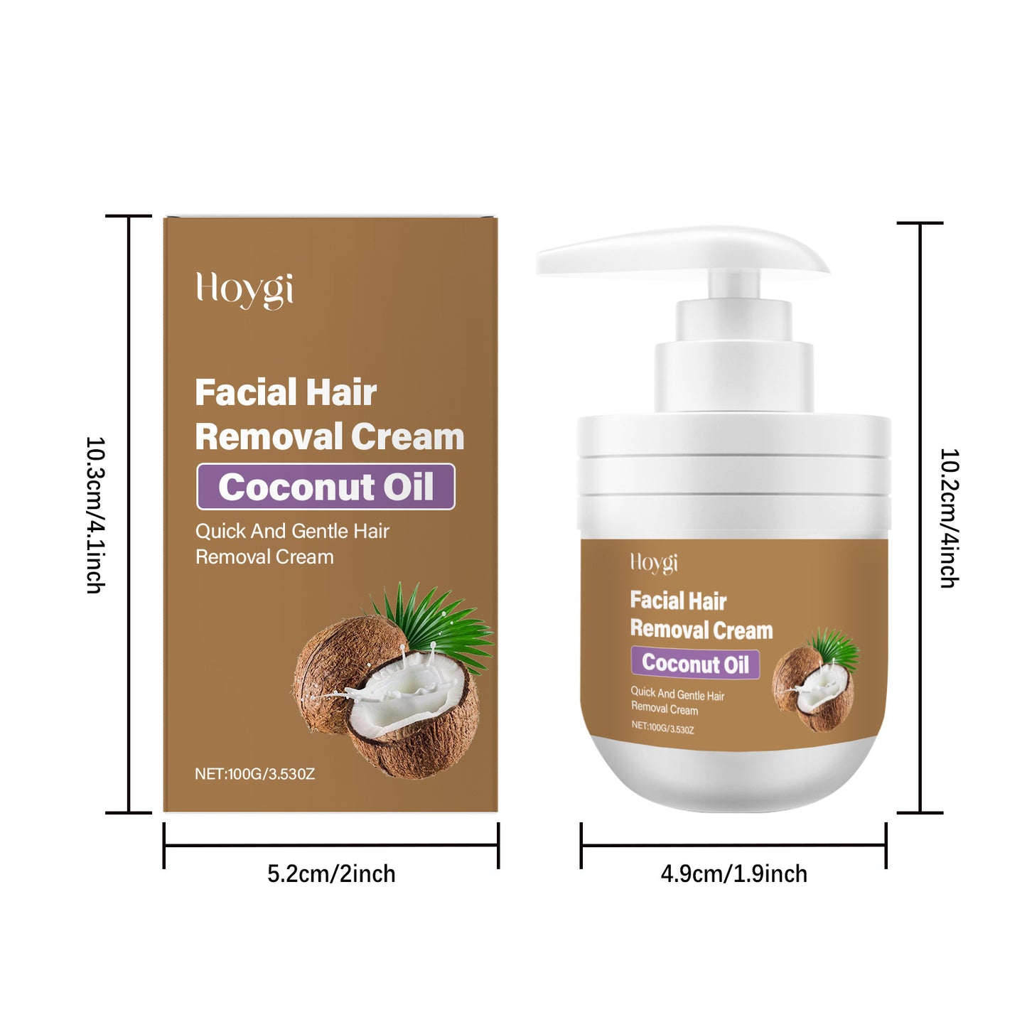 Coconut Oil Gentle Facial Hair Removal Cream