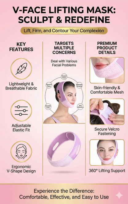 V-Line Lifting Face Mask & Double Chin Reducer (Breathable Mesh)