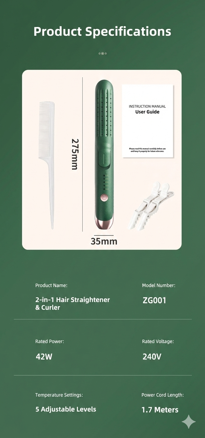 2-in-1 Airflow Styler: Straighten & Curl