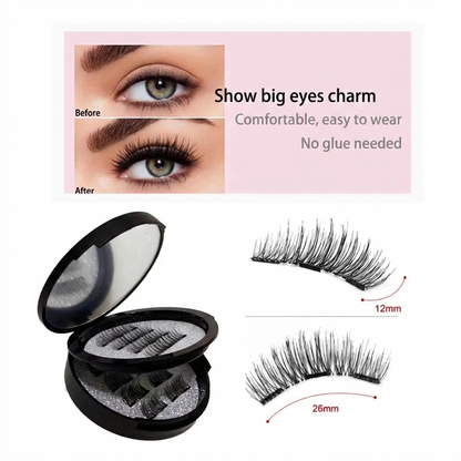 Reusable Magnetic False Eyelashes Kit with Applicator