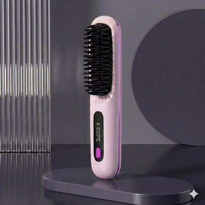 Wireless Portable Hair Straightener Brush with Fast Heating
