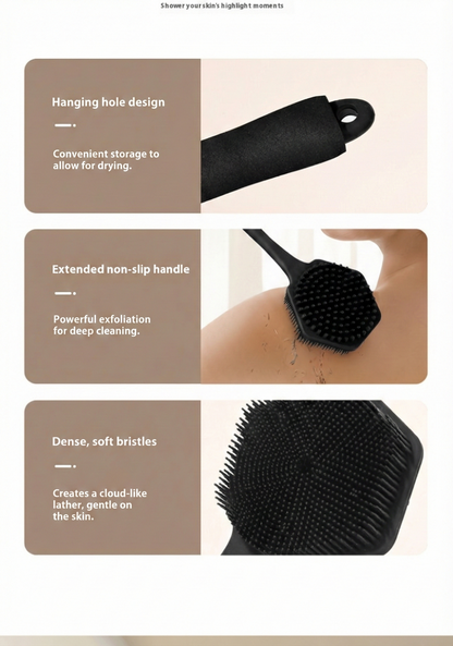 Long Handle Silicone Back Scrubber and Body Brush