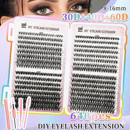 640-Piece Mega Lash Book: 32-Row DIY Extension Kit