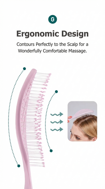 Curved Vented Detangling Hair Brush for Wet and Dry Hair