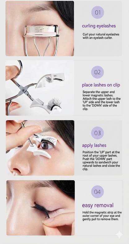 Reusable Magnetic False Eyelashes Kit with Applicator