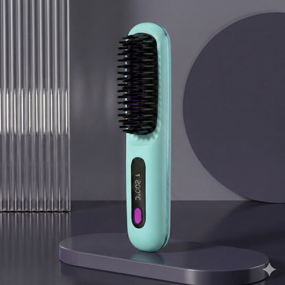Wireless Portable Hair Straightener Brush with Fast Heating