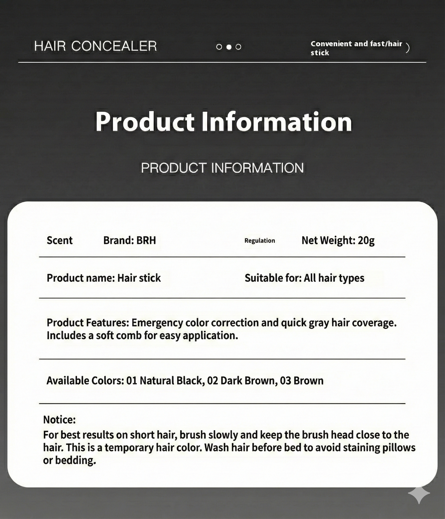 Instant Root Touch-Up Stick – Temporary Grey Hair Coverage