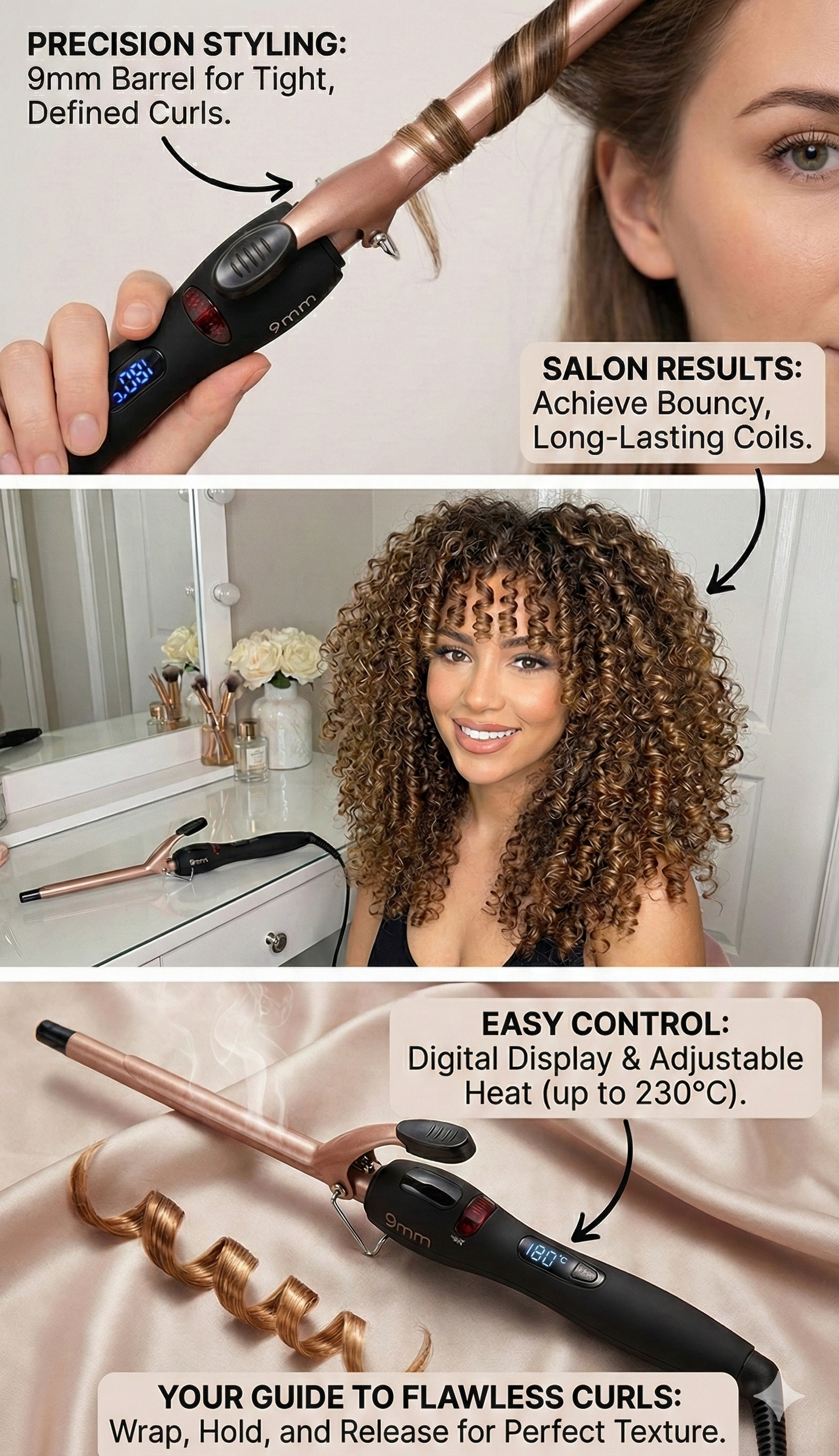 9mm Micro Curling Wand