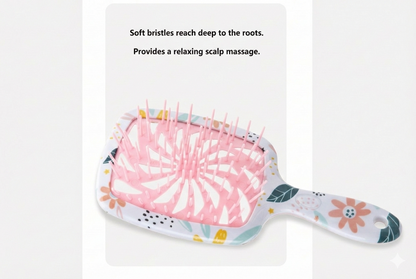 Vented Curved Detangling Brush & Scalp Massager (Wet/Dry Use)