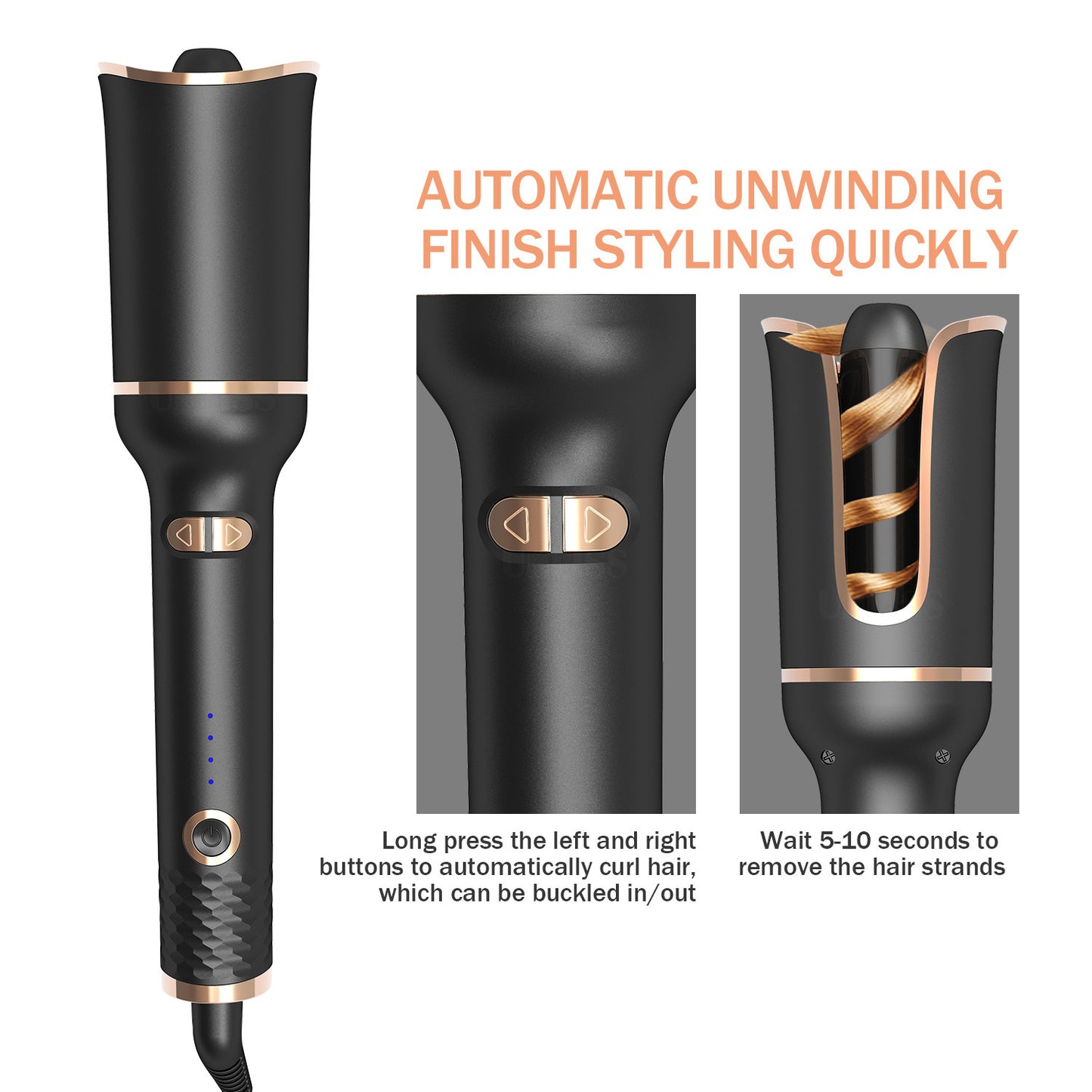 Automatic Rotating Ceramic Hair Curler with Negative Ion Technology