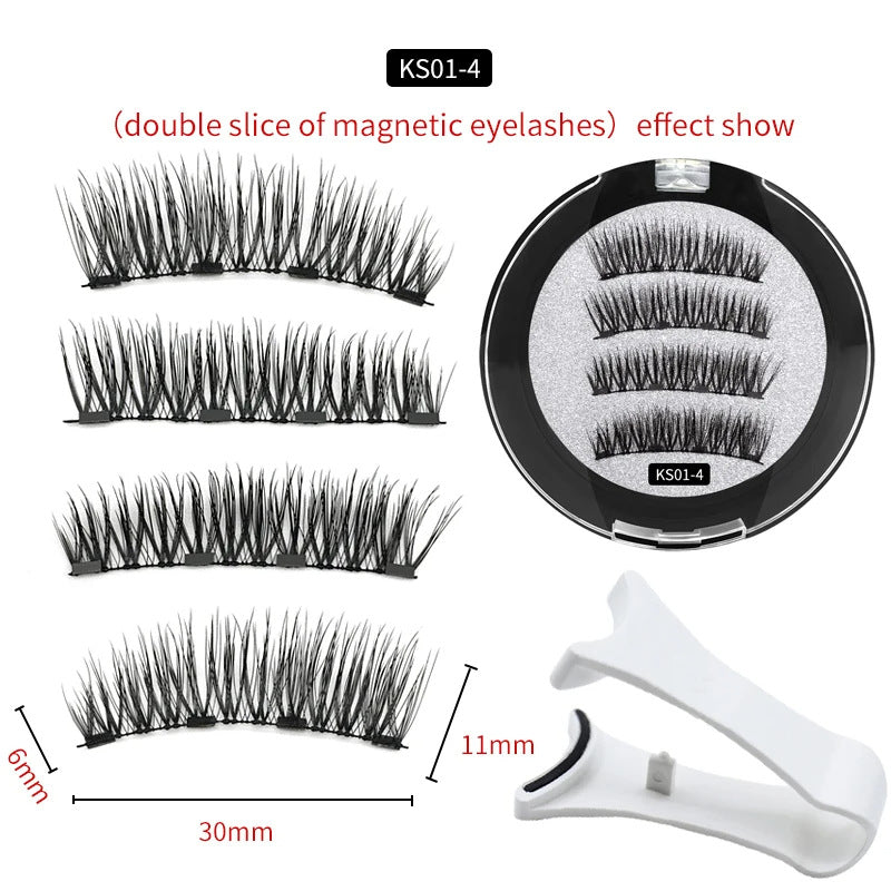 Reusable Magnetic False Eyelashes Kit with Applicator