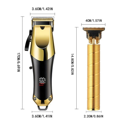Gold Hair Clipper and Trimmer Barber Set