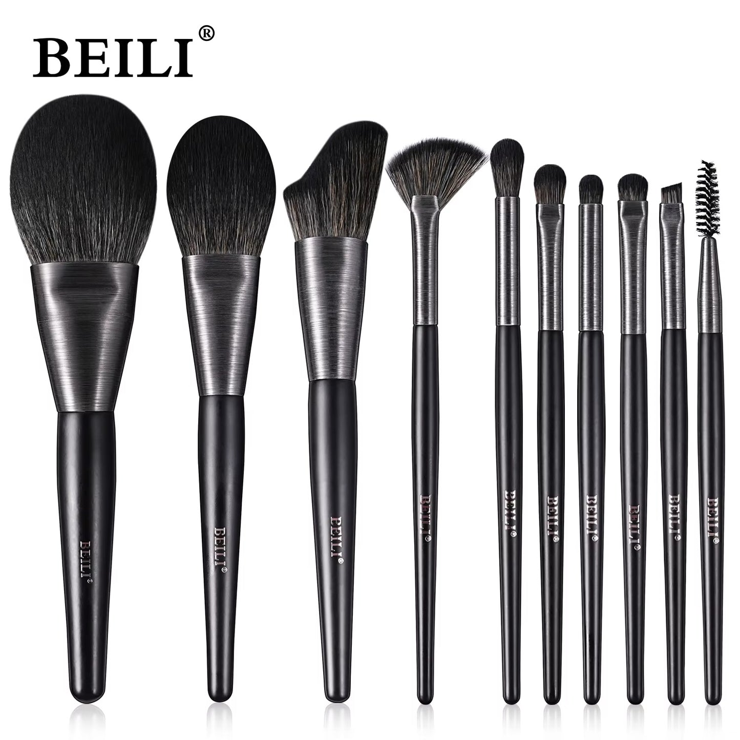 Beli 10pcs Professional Makeup Brush Set New Design Brushed Tube Makeup Brushes