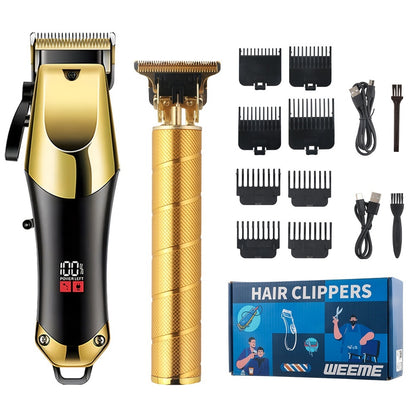 Gold Hair Clipper and Trimmer Barber Set