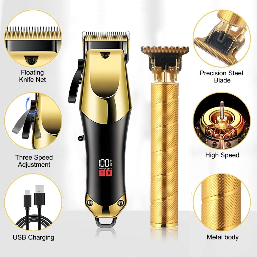 Gold Hair Clipper and Trimmer Barber Set